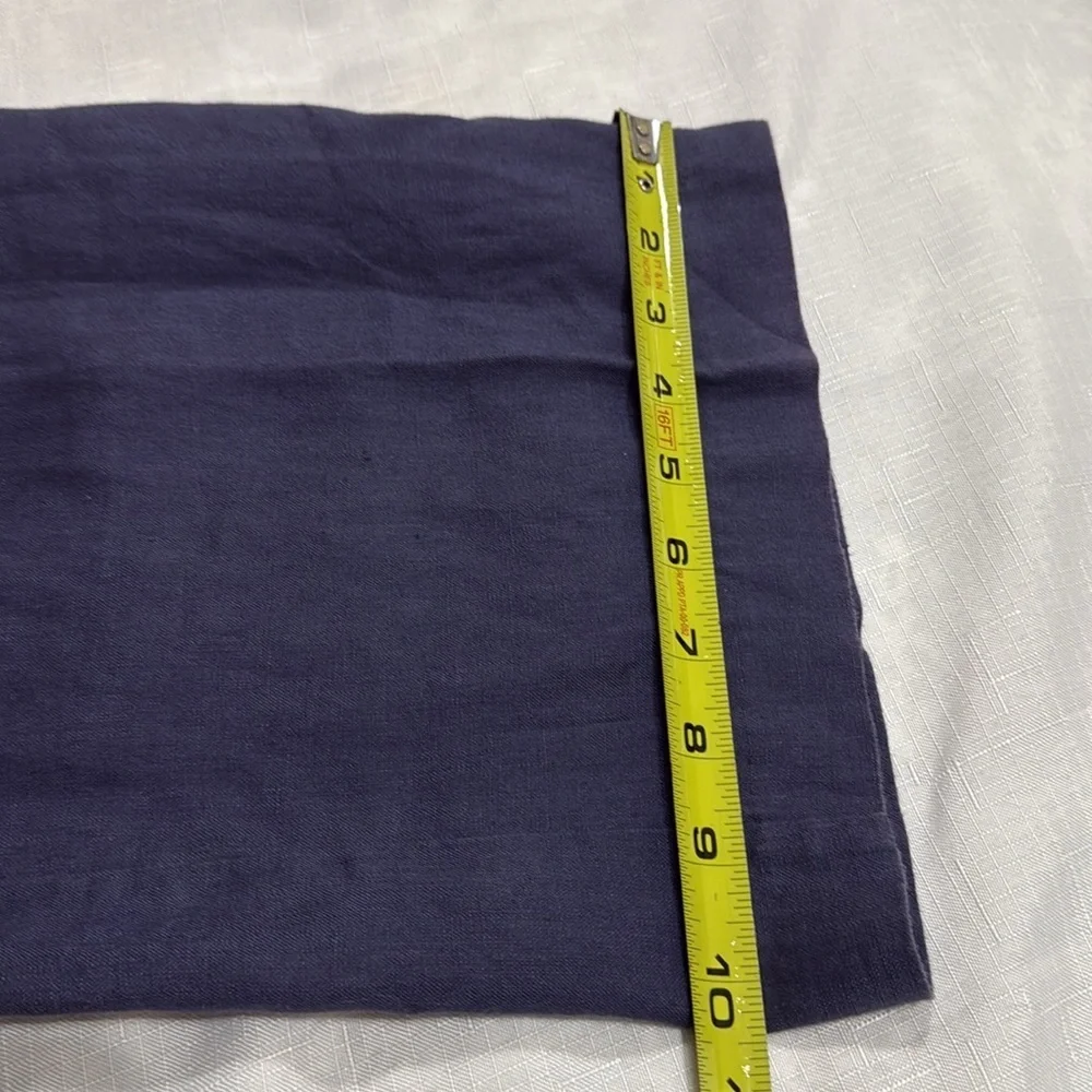 (H1) Koan mid-rise grey-blue straight-leg trousers, 100% linen, women's size 46